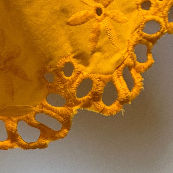 Anthropologie Yellow Eyelet Dress Medium Petite - Picture 3 of 3